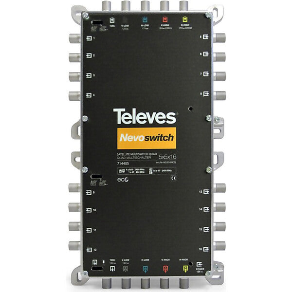 Televes Multischalter 5 in 16 Guß NEVO m.NT quad kask. MS516NCQ